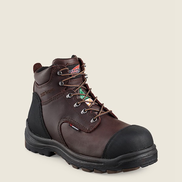 Red Wing Safety Bot Erkek - King Toe® - 6-Inch Waterproof Csa Toe - Siyah/Kahverengi - 57DRKEZNT